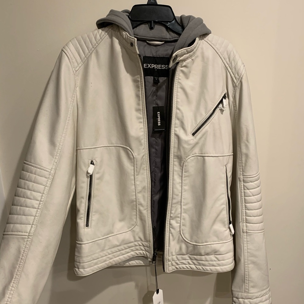 Mens faux leather moto jacket